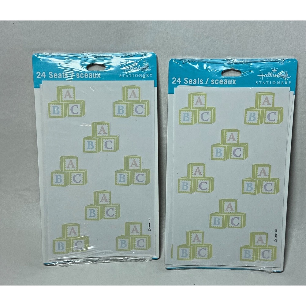 2 Hallmark Alphabet Block Baby Shower Sticker‎ Seals Sheets 48 Scrapbook